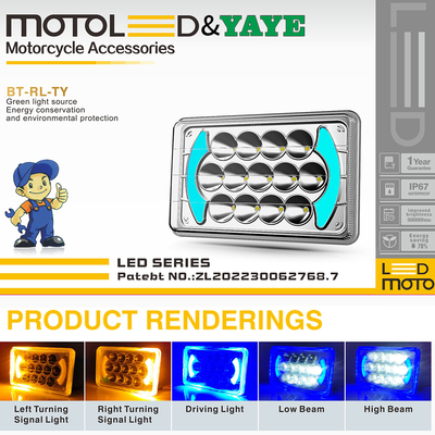 CG125 Motorcycle LED Headlight Bulb with DRL and Turn Signal