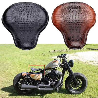 Brown Crocodile Leather Custom Motorcycle Saddle Seat Sproteggerci Electronic Bike Cover for Chopper Bobber Motorcycles