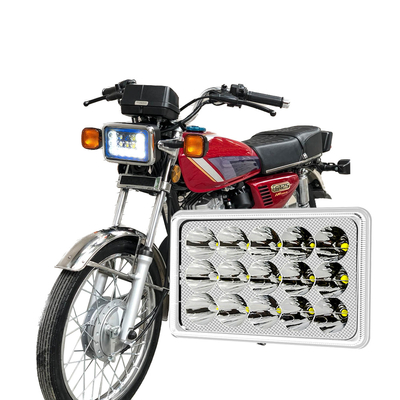 YAYE CG125 Lampu depan LED 12 Chip DC12V Putih Biru DRL Motor Light