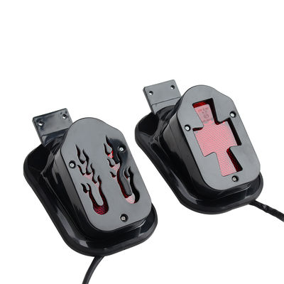 12V Universal Fit LED Motorcycle Tail Light dengan Garansi 12 Bulan - Flame Style Rear Light